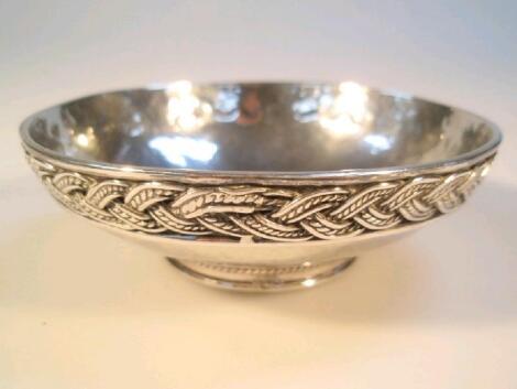 A late George VI Arts and Crafts style circular bowl