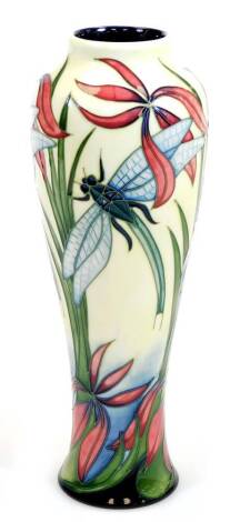 A Moorcroft pottery Dragonfly trial vase, dated 22-02-06, marked beneath, 28cm high.