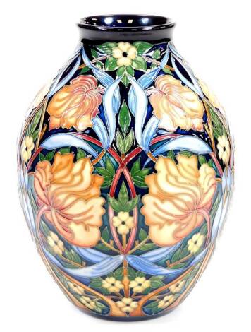 A 20thC Moorcroft pottery vase, by Rachael Bishop, limited edition no. 5/75, marked beneath, 22cm high. (boxed)