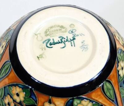 A 20thC Moorcroft pottery vase, by Rachael Bishop, limited edition no. 5/75, marked beneath, 22cm high. (boxed) - 3