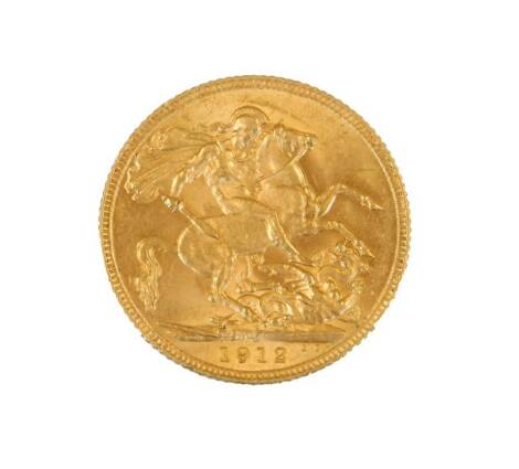 A George V gold full sovereign, 1912.