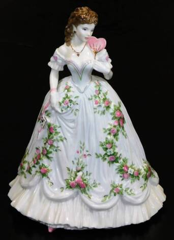 A Royal Worcester Compton and Woodhouse figure Queen of Hearts, limited edition no. 3355/12500, printed marks beneath, 21cm high. (boxed)