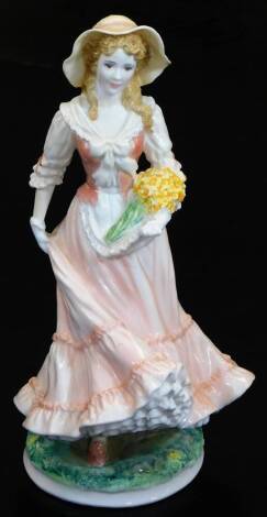 A Royal Worcester The Four Seasons Collection Compton and Woodhouse figure Spring, limited edition no. 2153/7500, printed marks beneath, 24cm high. (boxed)