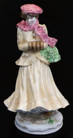 A Royal Worcester The Four Seasons Collection Compton and Woodhouse figure Winter, limited edition no. 2153/7500, printed marks beneath, 24cm high. (boxed)