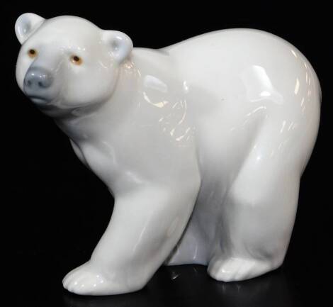 A 20thC Lladro figure of a polar bear, printed marks beneath, 10cm high.