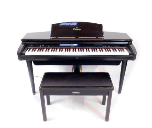 A Yamaha Clavinova, CVP-89 stereo, together with a Yamaha stool. (2) NB. Collection is from The Bourne Auction Rooms.