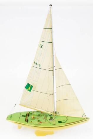 A model of The Yacht Australia II, with 12KA-6 sail and realistic mast, 86cm high.