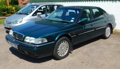 A Rover Sterling, 4 door saloon, 2675cc, petrol, in green, registration number N762 TRD, approx 74,000 miles, first registered 20th September 1995, 1 former keeper, last MOT expired 23rd June 2013, sold with V5 and Rover owner's information manual. To b