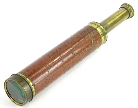 A Victorian five draw mahogany and brass telescope, engraved William Harris & Co, 50 Holborn, London, 89cm long. Provenance: The Estate of Miss Rachel Monson.