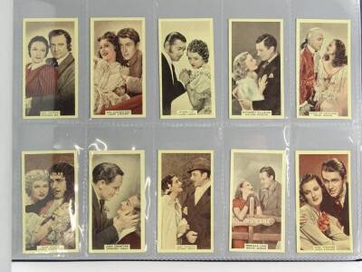 An album of John Sinclair Limited Film Star cigarette cards, various issues, all real photo, some Peter Jackson famous film stars cards, an A.M. Wix Favourite Films, etc. - 2