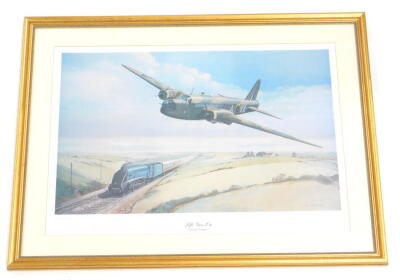 After Morris Gardner. Life Goes On, coloured print signed by Bill Russell V.C., Ken Wallis, etc., and other members of Bomber Command Aircrew.