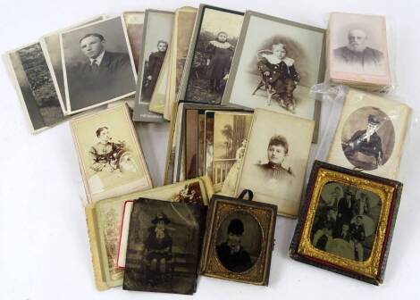 Two Victorian daguerreotypes and various Victorian and later photographs, various photographers, various places to include Osbourne's of Lincoln.