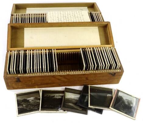 A collection of Magic Lantern slides, mainly relating to travel around The Alps, etc.