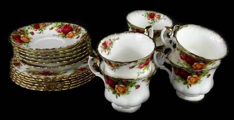 A Royal Crown Derby Old Country Roses pattern part tea service.