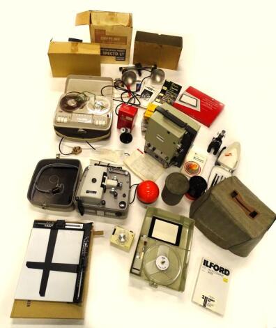 A quantity of camera developing equipment, projectors, etc.