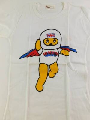 A Mid 1970's Hesketh Racing 'Superbear' lady's 'pit girl' t-shirt, white cotton with applied logo to front and rear, made by Geoffrey Magney Ltd, indicated size L. - 5