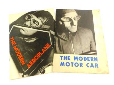 The Modern Motor Car and The Modern Light Aeroplane, illustrated by Maurice Beck, published by Shellmex & BP Ltd, London, c1930's.