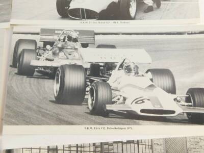 Ten BRM and ERA black and white photo cards, showing Raymond Mays, Graham Hill and others. - 5