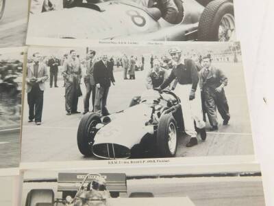 Ten BRM and ERA black and white photo cards, showing Raymond Mays, Graham Hill and others. - 6