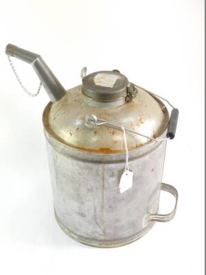 A tin oil can, 37cm high. - 3