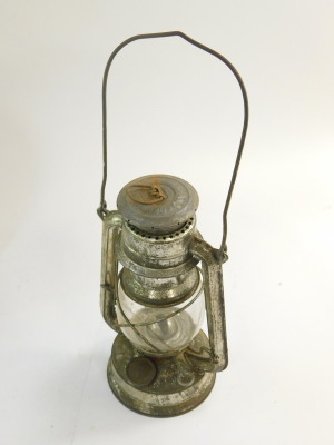 An LBB railway hand lamp, together with a hurricane lamp. (2) - 4