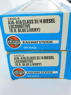 A pair of Airfix OO gauge A1A-A1A Class 31/4 diesel locomotives, BR blue livery, 54100-6, boxed. (2) - 6