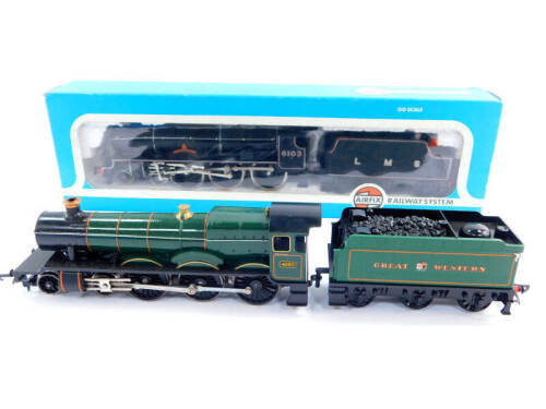 An Airfix OO gauge locomotive 'Albert Hall', Great Western green livery, 4-6-0, 4983, unboxed, together with an LMS locomotive 'Royal Scots Fusilier', black livery, 4-6-0. 6103, 54120-0, boxed. (2)