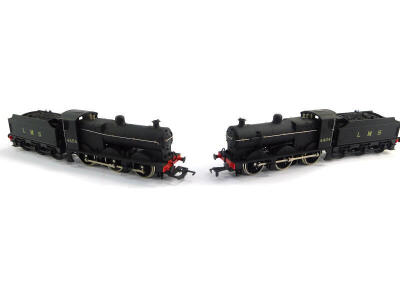 A pair of Airfix OO Gauge 4F Fowler class locomotives, LMS black livery, 0-6-0, 4454, 54122-6, both boxed. (2) - 3