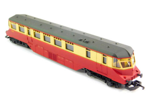 A Lima OO gauge GWR diesel rail car locomotive, BR ex GWR crimson and cream livery, W22, in a Hornby box.