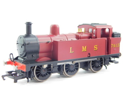 A Hornby OO gauge tank locomotive, LMS red livery, 0-6-0T3F, 7413, R2674, boxed, together with a Great Western locomotive, 0-6-0-2788, and an LNER locomotive, 0-4-0, 6 (3). - 3