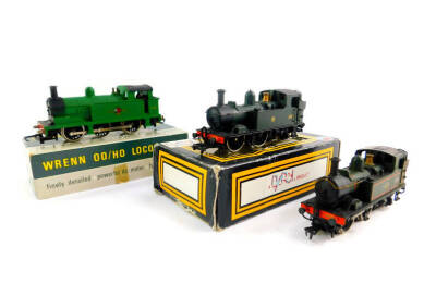 A Wren OO/HO gauge tank locomotive, British rail green livery, 0-6-0, 31337, 2206, locomotive, green livery, 4120 and a further locomotive. (3)