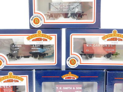 Ten Bachmann OO gauge tank wagons, comprising four ventilated vans and six open wagons. (boxed) - 3