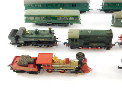 A Bachmann OO gauge American Central Pacific locomotive 'Jupiter', 4-4-0, Hornby and Tri-ang steam and diesel locomotives and four coaches. (a quantity) - 5