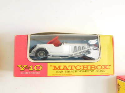 Lesney Matchbox Models of Yesteryear, Y-3, 4, 5, 6, 7, 10, 11, 12 and 15, Rolls Royce Silver Ghost and a Meccano magic motor. - 5