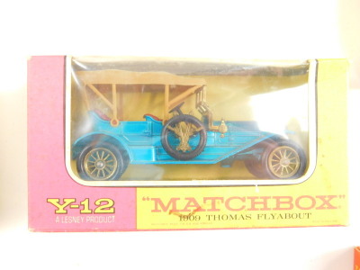 Lesney Matchbox Models of Yesteryear, Y-3, 4, 5, 6, 7, 10, 11, 12 and 15, Rolls Royce Silver Ghost and a Meccano magic motor. - 7