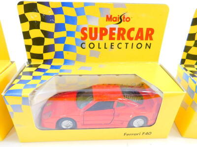 Maisto die cast Super Car and Sports Car Collection vehicles, boxed, including a Corvette ZR1, Lamborghini Diablo, Ferrari F40, and a Jaguar XJS V12. (14) - 3