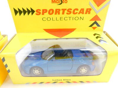 Maisto die cast Super Car and Sports Car Collection vehicles, boxed, including a Corvette ZR1, Lamborghini Diablo, Ferrari F40, and a Jaguar XJS V12. (14) - 5