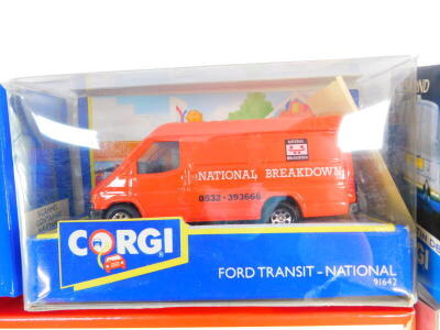 A Corgi die cast NSPCC Bedford van, Youngster's Bedford O series van, Weetabix Scammel container, and further vehicles, all boxed. (7) - 3