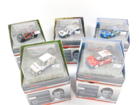 Five Corgi Colin Macrae Motor Sport Tribute Collection die cast vehicles, scale 1:43.