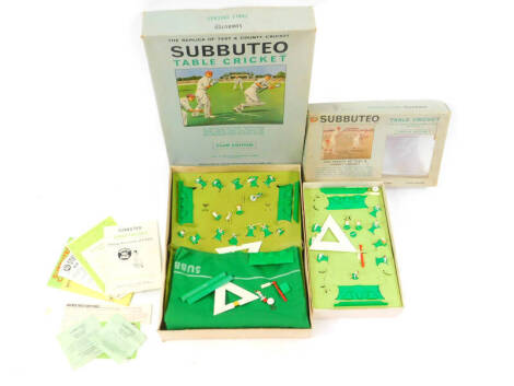 A Subbuteo table cricket, club edition, together with a further table cricket, display edition, both boxed. (2)