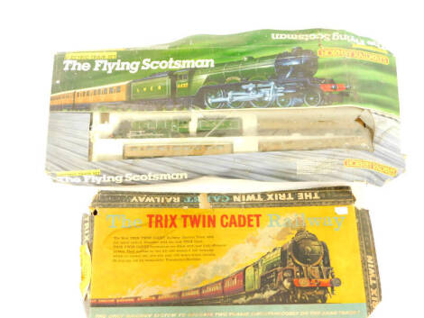 A Hornby railways OO gauge electric train set, 'The Flying Scotsman', incomplete, boxed, R778, together with a Trix twin cadette railway, incomplete, boxed. (2)