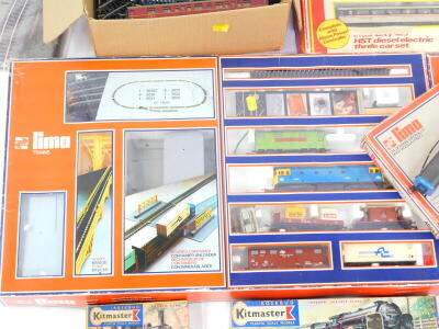 Hornby & Lima OO gauge train sets, incomplete, including a Hornby high speed train set, Inter City 125, Lima sets 1107A & 1307AZ, Kitmaster Harrow School class locomotive and a saddle tank engine, both boxed, and sundries. (a quantity) - 4