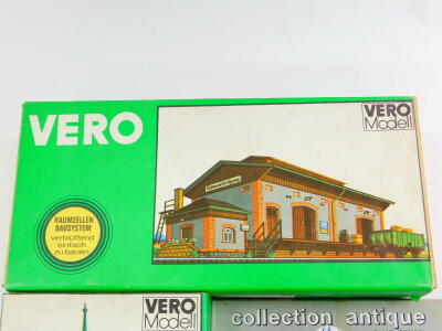 Two Vero models, of a goods station and a town gate, together with an Airfix model of a Leopard tank, and an Aymes Toys Plane Series model of 'The Spirit of Saint Louis', 2609, all boxed. (4) - 2