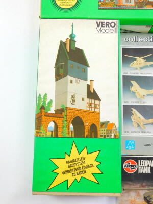 Two Vero models, of a goods station and a town gate, together with an Airfix model of a Leopard tank, and an Aymes Toys Plane Series model of 'The Spirit of Saint Louis', 2609, all boxed. (4) - 3