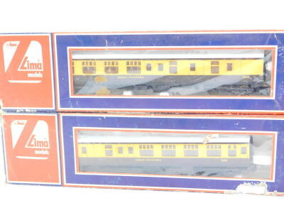 Four Lima OO gauge Great Western coaches, brown and orange livery, 5103, boxed. - 2