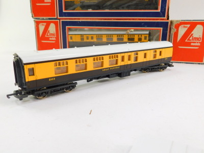 Four Lima OO gauge Great Western coaches, brown and orange livery, 5103, boxed. - 4