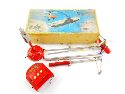 A Nulli Secundus remote control helicopter, with three speeds and joy stick, will rise, hover, fly forwards or backwards, boxed.