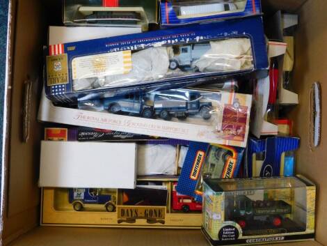 Lledo, Matchbox and other diecast vintage trucks, military vehicles, etc, all boxed. (a quantity)