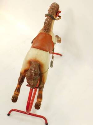 A Tri-ang plastic and red metal framed rocking horse, 82cm wide. - 3