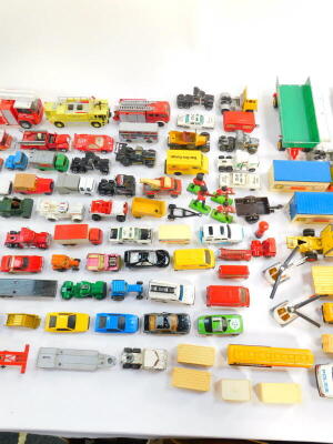 Corgi Matchbox and other die cast sports cars, lorries, public service and military vehicles, together with a Tonka tractor, New Ray BMW K1200LT (boxed), Burago Chevrolet Corvette 1957, and a GAF View Master. (4 trays) - 3